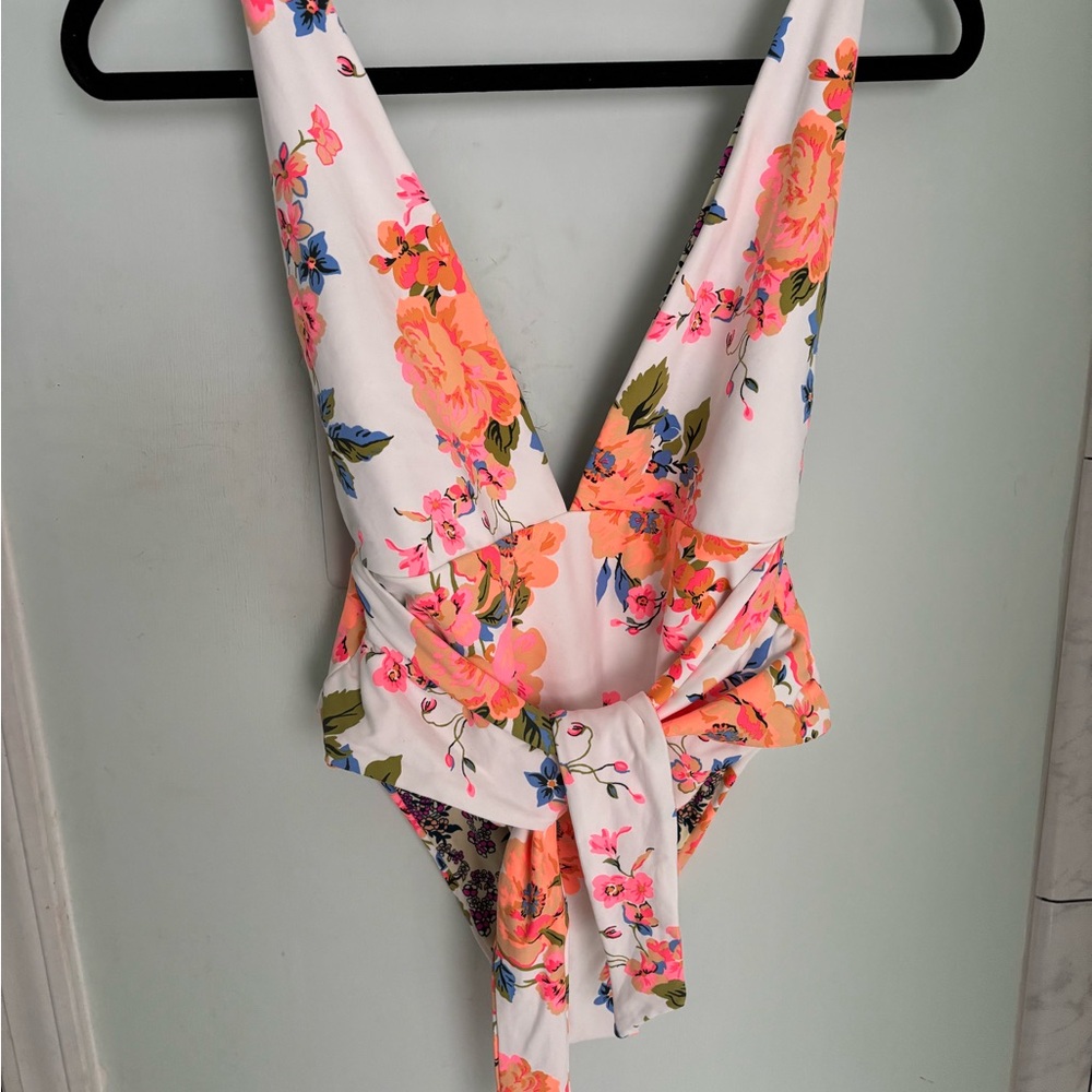 Maaji Floral Swimsuit with Pink and Blue Accents
